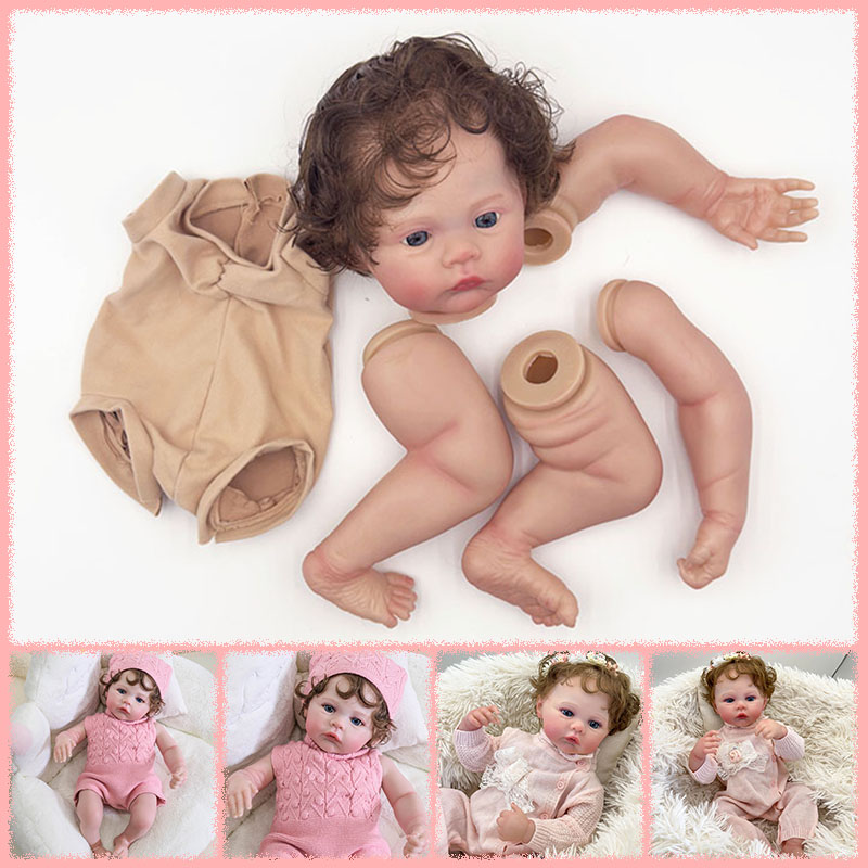 Baby Products For Curly Hair - 18-Zoll-Wiese-Reborn-Puppenbausatz, unmontiert, lebensecht, mehrere Schichten, Malerei,