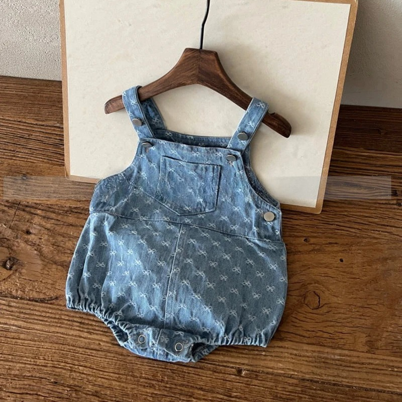 Baby Products Korean - Baby Mädchen Krabbelanzug aus Denim mit